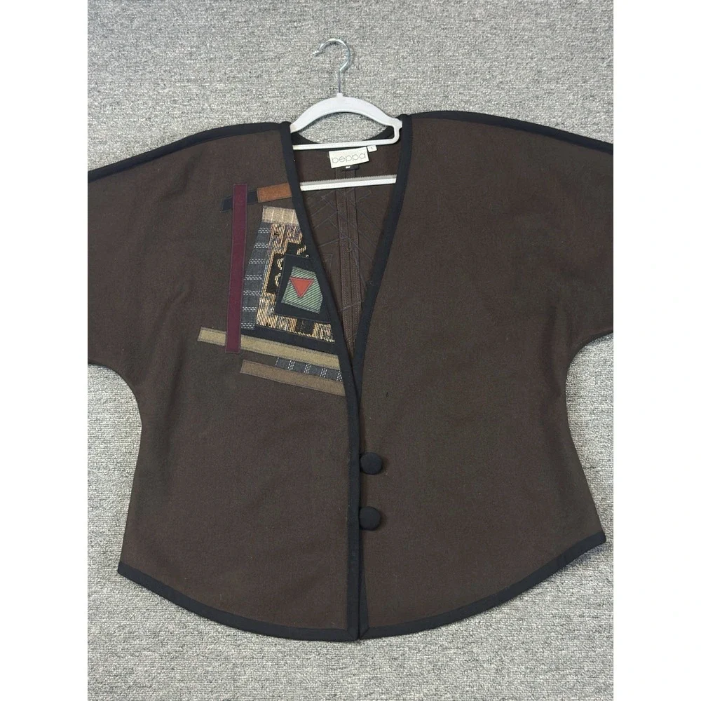 Beppa Vintage Women's 100% Wool 2 Button Jacket Blazer Brown Size Large‎